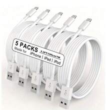 5pcs Lightning Fast Charging Data Cable, USB-A Interface High-Speed Transmission Charging Cable, Compatible With IPhone All Series, And IPod Devices, Home / Office / Car Universal Charging Cable Set - White - View 9
