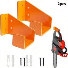 Heavy Duty Chainsaw Storage Rack, Chainsaw Wall Mount, Wall-Mounted Chainsaw Holder, Multi-Function Storage Rack, Suitable For Chainsaws, Powder Coated Iron Chainsaw Bracket, With Anchors And Screws, Garage/Workshop Storage Organizer (Suitable For Multi-Function Rack) - Orange Color - View 11