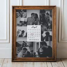 1pc Editable Photo Collage Calendar Template Customized Poster, Suitable As Friend Anniversary Celebration Gift Poster, Customized Wall Art, Photo Customization, Customizable Item, Room Decor, Gift For Friends And Couples, Optional Frame - Multicolor - View 12