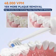 YUNCHI Smart Oscillating  Electric Toothbrush, 30° Oscillations For Clean 5 Vibration Modes, Intelligent Timer, IPX7 Waterproof, Type-C Interface, 2 Brush Heads - Multicolor - View 5