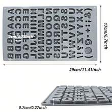 2款可選學習主題矽膠巧克力糖果烘焙模具，易脫模耐熱，矽膠材質，可製作字母、數字、符號及其他形狀的各式巧克力、糖果與蛋糕裝飾，適合兒童學習、節日禮物、初學者烘焙工具、烘焙廚房用具、節日派對蛋糕製作 - 彩色 - 查看 8