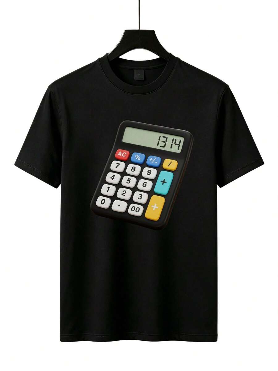 Nueva colección de parejas 2026 Calcadora Digital 1314 Frase Chida - Camiseta Casual Gym, Regalo Día del Padre 2026 - Negro - Ver 1