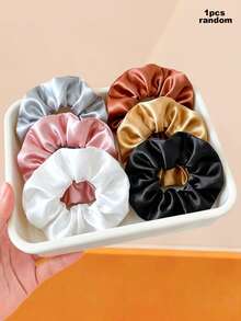 6/1pc Satin Scrunchie, High Elasticity No Damage To Hair, Basic Vintage Sweet Hair Accessory - Suitable For Women And Girls, Daily Wear, Dating, Vacation, School - Multicolor - View 14