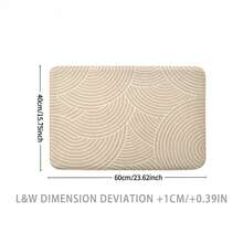 1 Stück Bestseller Khaki Beige Symmetrischer Bogen Gebogene Geometrische Abstrakte Muster Fußmatte, Beliebter Japanischer Wabi-Sabi Minimalistischer Neutraler Landhausstil Flanell Rechteckiger Teppich, Geschichtetes Halbkreis Wellenstreifen Textur Design, Rutschfest Saugfähig Leicht zu Reinigen Eingang Fußmatte, Geeignet für Flur, Küche, Balkon - A - Übersicht 13