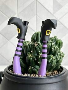 2pcs Halloween Flower Pot Decor, Suitable For Halloween Party, Trick Or Treat, Horror Theme Party, Halloween Candy Party, Cosplay Party, Theme Party, Vintage Style Party And Haunted House Decoration - One Size Fits All - View 8