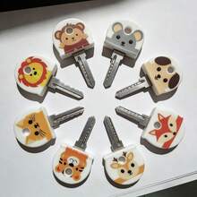 8pcs Animal Pattern Non-Slip Silicone Key Caps, Durable Non-Slip Key Identifiers, Suitable For Home, Office And Door Keys, Daily Essentials, Perfect For Family And Roommates, Keep Keys Organized, Great Gift Choice - A - View 5