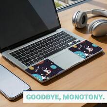 1套 15.3*10.6英吋筆電外殼裝飾貼紙，適用於HP、Apple、Compaq/Apple/HP/15.6英吋-16英吋及以下所有系列筆電，印花圖案DIY無殘膠耐刮保護貼（含2張手腕墊貼紙） - 查看 2