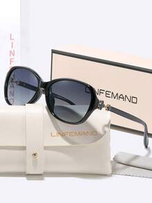 Kính mát nữ LINFEMAND gọng oval gradient, đính đá rhinestone cỏ bốn lá tinh xảo ở càng kính, thiết kế gọng oversized tôn dáng mặt giúp mặt trông nhỏ hơn, phong cách sang trọng nhẹ nhàng, đa năng cho đi mua sắm, dạo phố, du lịch, đi làm, chống nắng, quà tặng ngày lễ - Nhiều màu - Xem 11
