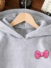 Sweat-shirt-shirt chaud à motif de dessin animé pour jeune fille - Gris - Voir 3