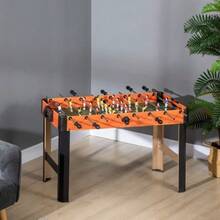 Foosball Table, 2 Balls, Non-Slip Handles, For Children And Adults, Scoreboard, MDF, Metal, Bright Colors - 棕色 - 查看 3