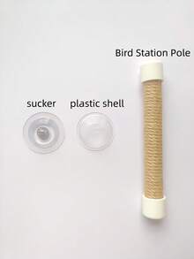 1/2pcs Portable Small Suction Cup Sisal Rope Parrot Stand Bar, Car Mounted Interactive Training Rack For Cockatiel, Cockatoo, Glass, Ceramic Tile Bird Perch - Multicolor - View 8
