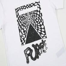 Men's Clothing Supply: European And American Urban Fashion Brand Purple With Square Ink Splatter Print, Plus Size Short Sleeve T-Shirt For Tall Men And - 白色 - 查看 5