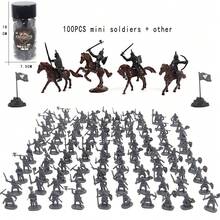 Ancient Mini Soldier Set Pretend Play Battle Knights Fire-Breathing Dragon Treasure Flag Medieval Warrior Children's Toy Birthday Gift With Storage Box - Multicolor - View 6