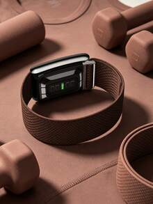 5.0 SuperKnit Luxe Band - Compatible With 5.0/MG - Supports ECG Function, Premium Metal Material For Health & Fitness Wearable Device Accessory - Coffee Brown - View 4