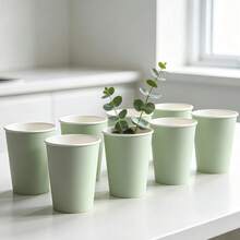60/50/40/20/5pcs Paper Cups, Party Cups, Sage Green Paper Cups, Cold Drink Cups And Coffee Cups, Party Drinkware, Kitchen And Restaurant Essential Drinkware, Suitable For Birthday Parties, Wedding Banquets, Theme Parties, Bridal Showers - View 8