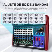 8-Channel Sound Consoles Audio Mixer 24 DSP DJ Mixer - Black - View 5
