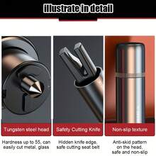 A 2-In-1 Car Safety Hammer Featuring A Window Breaker And Seatbelt Cutter - An Emergency Escape Tool With An ABS And Alloy Structure, Portable 3.64 Inch Design, Includes A Convenient Mounting Bracket, Vehicle Safety Tool, Stylish Metal Appearance - Car Window Breaker - View 5