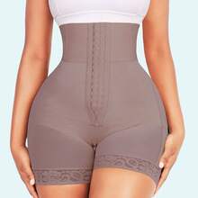 Summer High-Waisted Shapewear With Three Buttons, Tummy Control And Butt Lift, European And American Style, Plus Sizes, Elastic, For Waist Shaping. - Purple - View 1