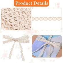 5Yards Vintage Lace Ribbon Crochet Lace Trim, Thin Lace-Trim Ribbon For Bridal Wedding Decoration, Craft, Sewing Skills For DIY Dress, Flower Bouquet, Scrapbook, Gift Wrapping - 1Pc - View 3