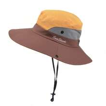 1 pieza, Sombrero de cubo de protección solar unisex, Sombrero de sol de verano para mujeres, Sombrero de secado rápido para exteriores, Adecuado para combinar con ropa y vestidos de verano - Amarillo - Ver 1