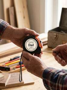 1pc Custom Engraved Tape Measure With Name Sentiment Quote,Personalized Wood Patch Tape Measure,No One Measures Up To You Dad Measuring Tape,Multiple Styles Available,Practical Handyman Tool Gift Giving For Father'S Day Birthday/Household Measuring - Multicolor - View 5