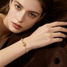 1pc Elegant Stainless Steel Pig Nose Clip Rhinestone Bracelet For Women, Suitable For Daily Wear - Pig Nose Bracelet - View 2