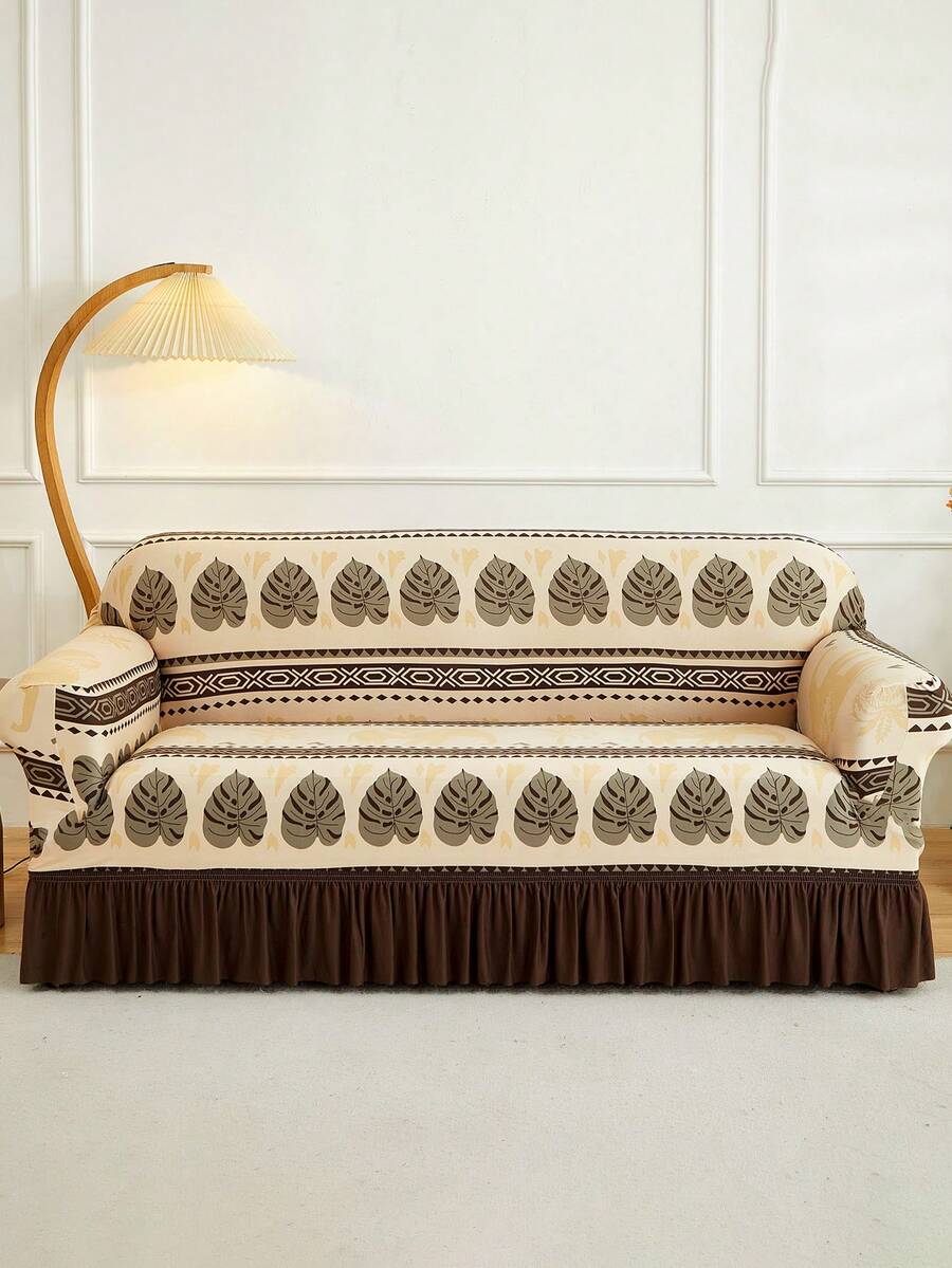 1 buah Sarung Sofa Rok Satu Bagian Elastis Tahan Debu dan Noda dengan Motif Cetak, Dekorasi Rumah Ruang Tamu, Dekorasi Sofa 1/2/3/4 Dudukan, Universal untuk Semua Musim, Dapat Dicuci dengan Mesin - MultiWarna - View 1