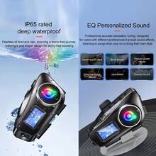 1pc Q58-MAX Premium Motorcycle/Bicycle Bluetooth Helmet Headset, Ultra-Long 500m Intercom, IP56 Waterproof, 25H Ultra-Long Battery 1000mAh Capacity, DSP+CVC Noise Cancelling, EQ Sound, FM Radio, LED Light, Perfect For Riding Outdoor Sports - Q58-mAX - View 7