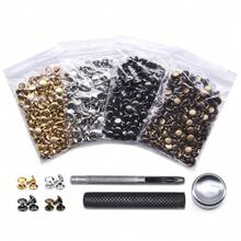 400pcs Leather Rivets, Double Cap Tubular Rivets 4 Colors Metal Rivets With Fixing Tools, Suitable For DIY Leather Crafts/Clothing/Shoes/Bags/Belts Repair And Decoration - 7x7mm - View 2