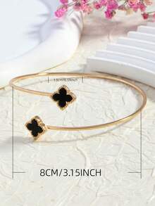 Minimalist Layered Arm Cuff - Black - View 3