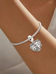 1pc 925 Sterling Silver Virgin Mary Rose Rosary Pendant, Suitable For Women Bracelet DIY Jewelry - Style 12 - View 4