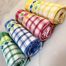 Premium Absorbent Kitchen Towel 5pcs Set - Tea Towels, Ultra Soft And Quick Dry, Made Of Wide Striped Fabric, Suitable For Dining Table, Countertop And Restaurant Coffee Table, Can Be Used As Kitchen Cleaning Cloth, Multiple Colors - 5-piece Set (mixed Colors) - View 12