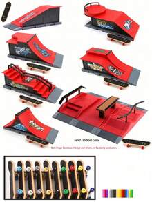 Set Taman Ramp Skateboard Mini, Aksesoris Perakitan Lintasan Half-Pipe, Perlengkapan Adegan Latihan Skateboard Profesional, Set Permainan Perakitan Olahraga Meja, Ornamen Dekorasi Rumah Natal, Hadiah Liburan Ulang Tahun yang Istimewa untuk Remaja dan Kolektor Dewasa - MultiWarna - View 4