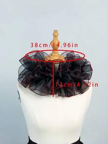 1pc Exaggerated Fluffy Mesh Pleated Detachable Fake Collar For Women - Multicolor - View 3