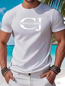 Camiseta de manga corta con cuello redondo ed estampado gráfico para hombre, que marca el comienzo de una nueva de moda veraniega - nero - Visualizzare 7