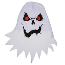 Ghost Costume Suitable For Boys And Girls Terrifying White Ghost Cloak Halloween Demon Carnival Party Costume - 彩色 - 查看 4