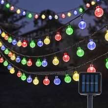 20/50/100pcs Large LED Bead Solar Powered String Lights, 8 Lighting Modes, Rechargeable Battery, Suitable For Garden, Patio, Party, Holiday, Christmas - Solar-powered Bubble Balls - View 2