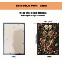 1pc, Canvas Wall Art, Framed Wall Decor, Gothic Romantic Floral Skull Couple Canvas Painting, Dark Academia Style Poster, Vintage Dried Flower Skull Oil Painting, Suitable For Modern Home Decor, Room Decor, Dorm Decor, Bedroom Decor, Living Room Decor, Bathroom Decor, Kitchen Decor, Dining Room Decor, Office Decor, School Decor - A - View 19