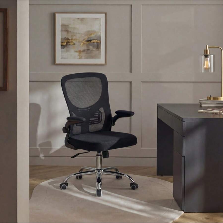 Highly Adjustable Office Chair, Swivel Mesh Back Computer Chair, Soft Seat Cushion And Mobile Caster Design, Suitable For Office Desk/Study Desk/Home Workspace - Black - View 1