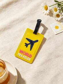 3PCS/1PC Bright Color Luggage Tag Boarding Pass PVC Soft Rubber Anti-Loss Hanging Tag, Suitcase Convenient Identification Square Boarding Pass Bag Charm Checked Travel Boarding Pass, Name Tag Fresh Style Hanging Tag, Aviation Airplane Silicone Luggage Tag Boarding Pass - Multicolor - View 10