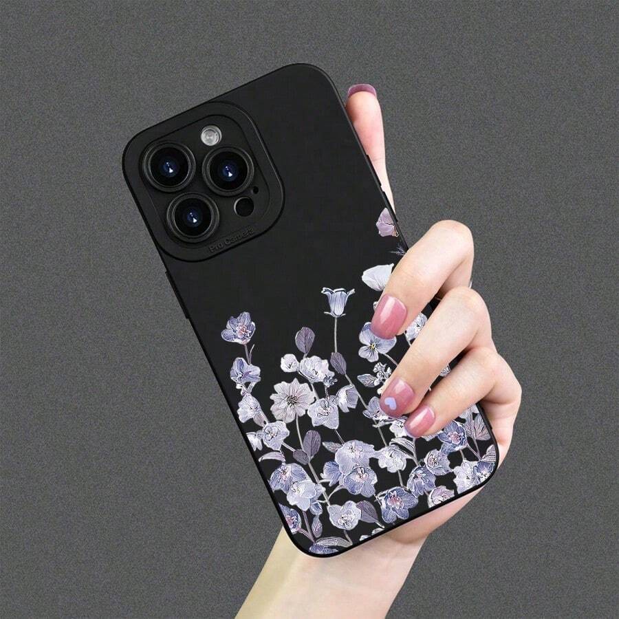 1 pieza de funda de teléfono a la modaNo incluye cordón ni soporte. Morado. FloresPatrón,ParaiPhone 161514131211XSPlusProMaxSE,A prueba de golpes,NuevoEstilosParaHombresYMujeres,SuaveCasos,CompletoCoberturaEngrosadoProtección, PerfectoRegaloParaCumpleaños y PascuaAMadre,Familia,Amigos,NovioNoviaYCompletoCoberturaParaLentesEncendido. Nueva Funda de Silicona Todo Incluido para Parejas - Negro - Ver 1