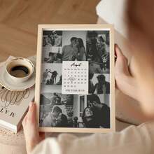 1pc Editable Photo Collage Calendar Template Customized Poster, Suitable As Friend Anniversary Celebration Gift Poster, Customized Wall Art, Photo Customization, Customizable Item, Room Decor, Gift For Friends And Couples, Optional Frame - Multicolor - View 8