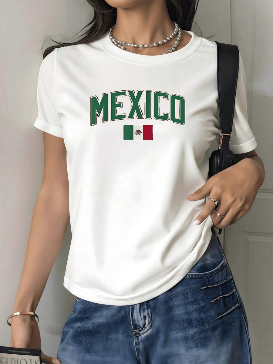 La imagen muestra la palabra MEXICO acompa? por bandera nacional simbolizando orgullo identidad y... Junior H,Ropa De Niño - Blanco - Ver 1