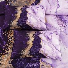 3Pcs Purple Landscape Style Comforter Set Double Queen King Size,Bed In A Bag Green Bedding Sets Botanical Microfiber Comforter Soft Lightweight Bed Set With Pillowcases,,Wedding Items,Valentines Day Home Bed Room Decor,All Season - Purple01 - 查看 5