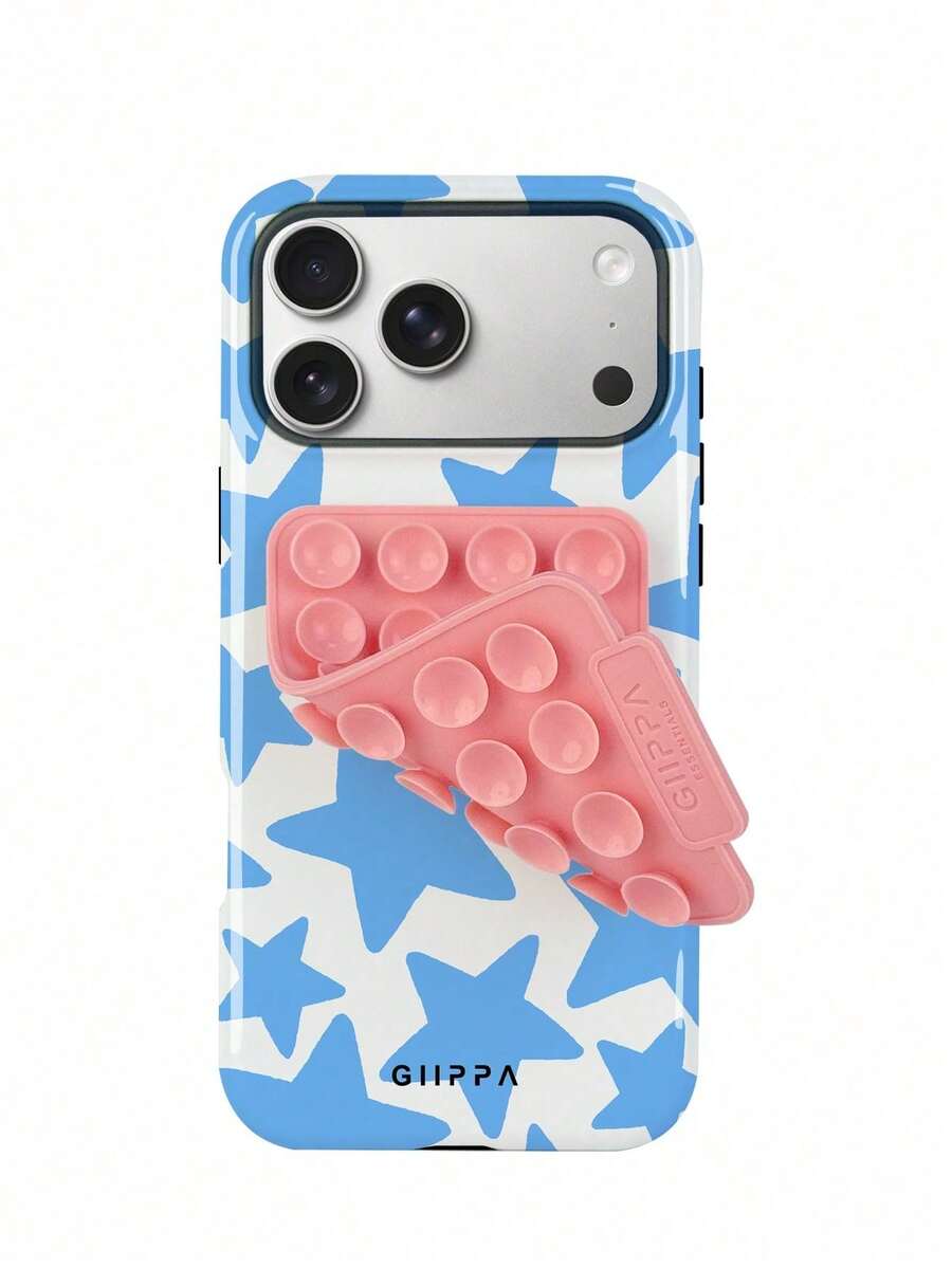 A Stylish Phone Case That Does Not Include A Lanyard Or Stand. This One-Piece Fashion Phone Case Features A Dark Blue Star Design And Is Suitable For The 17 Pro, 16 Pro, 15 Pro, And 14 Pro. A Stylish And Interesting Korean-Style Phone Case, Compatible With The 11/12/13/14/15/16 Pro Plus. Its Elegant Design Is Suitable For Both Men And Women. A Great Gift For A Girlfriend On Easter Or Her Birthday. - 淺藍色 2 - 查看 1