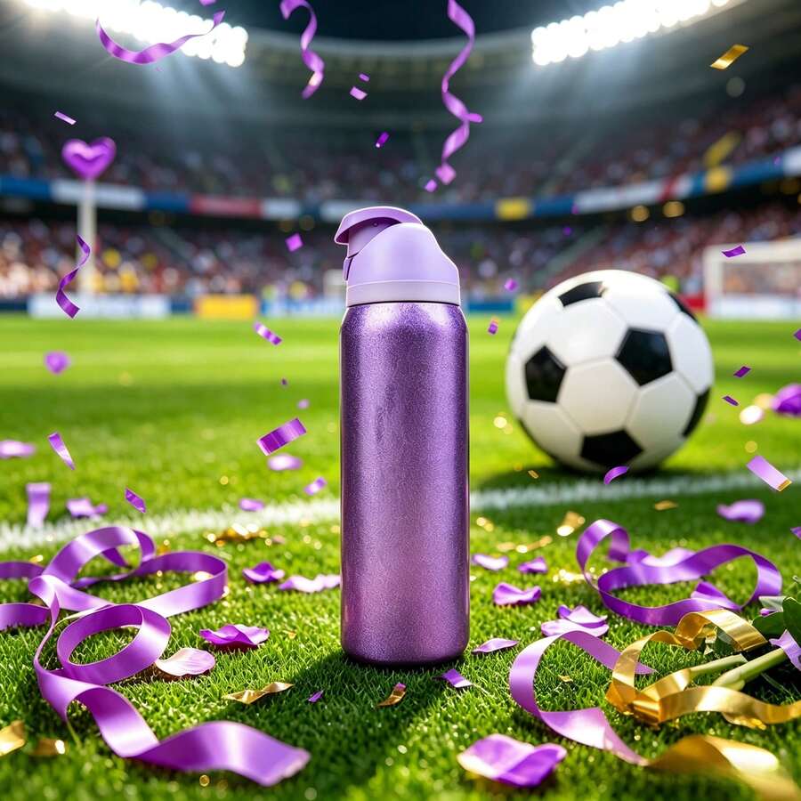 Violet Diamond Insulated Stainless Steel Water Bottle With Straw, Sports Water Bottle, Great For Travel, 32 Oz. It Is Suitable As A Gift For Birthdays, Halloween, Thanksgiving, Valentine's Day, Christmas And New Year. - 紫羅蘭色 - 查看 1