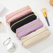 1pc Large Square Storage Bag, Flat Toiletry Bag (Makeup Storage Bag), Travel Makeup And Toiletry Bag Holiday Gift, Travel Essentials Stationery Organizer, Desktop Organizer, Essential School Supplies, Back To School Must-Haves - View 4
