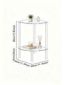 1pc Transparent Acrylic Side Table, Suitable For Modern Home, Easy To Assemble, Space-Saving Design, Multi-Functional Nightstand, Suitable For Living Room, Bedroom, Hallway, Bathroom - Transparent - View 5