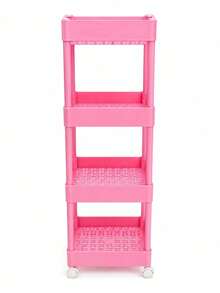 Pink Aesthetic Multipurpose Organizer Cart | 4 Tiers With Wheels - Pink - View 3