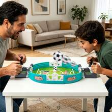 Juegos de fútbol de mesa de eyección doble, juegos de mesa de inteligencia infantil, ejercicio de coordinación y respuesta mano - ojo, juguetes competitivos interactivos padre - hijo, juguetes de reunión familiar portátiles - Azul menta - Ver 8